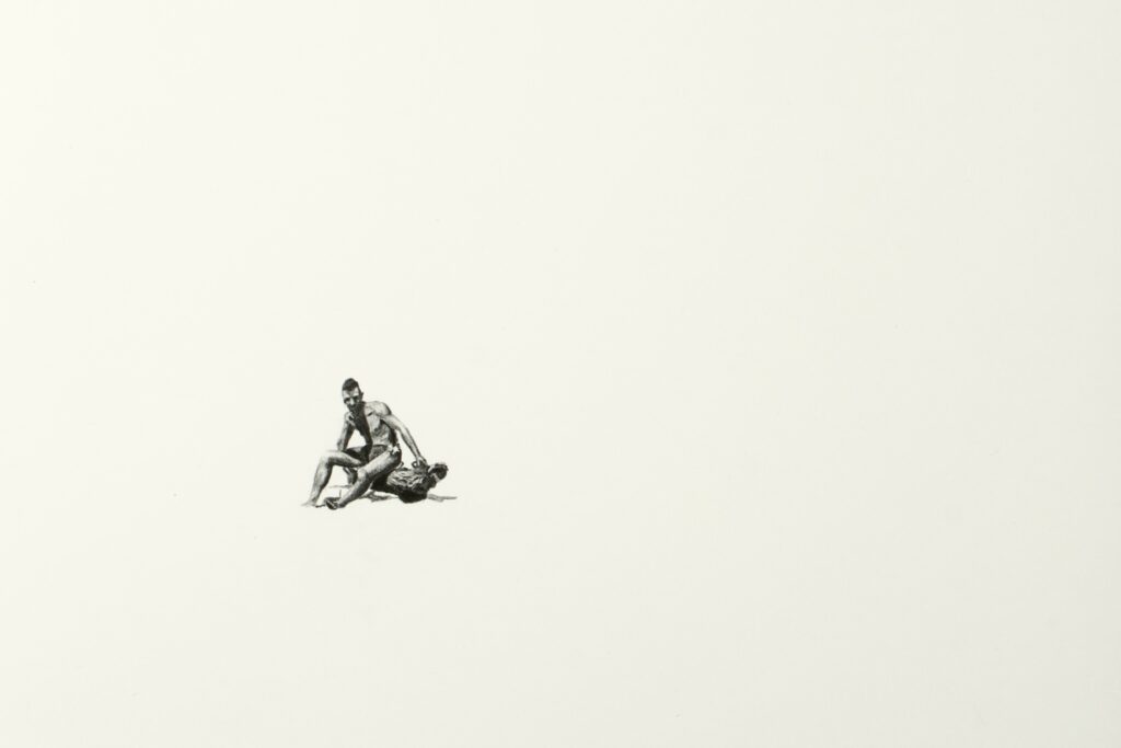 Drawing from the series "Il y avait aussi un chat gris bleu"